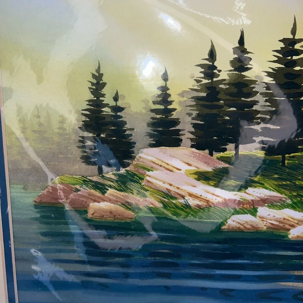 Eve Thompson Original Watercolor Painting “Lone Cabin” Artist Signed 14x18
